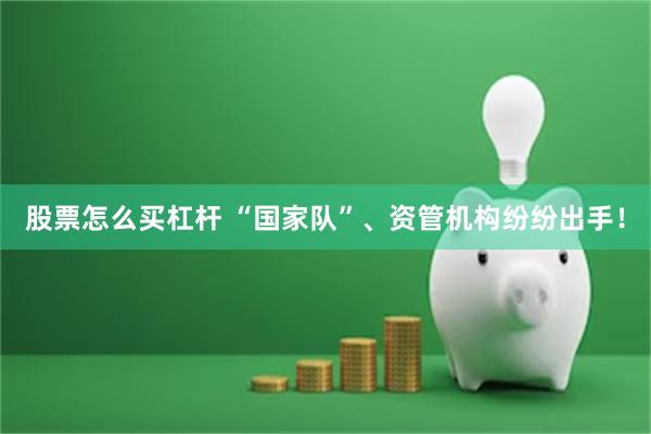 股票怎么买杠杆 “国家队”、资管机构纷纷出手！